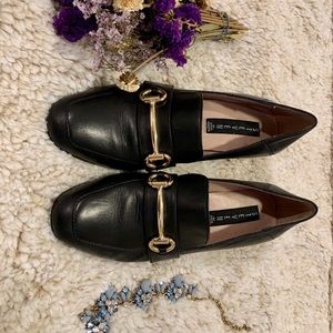 Steven madden black leather studded heels